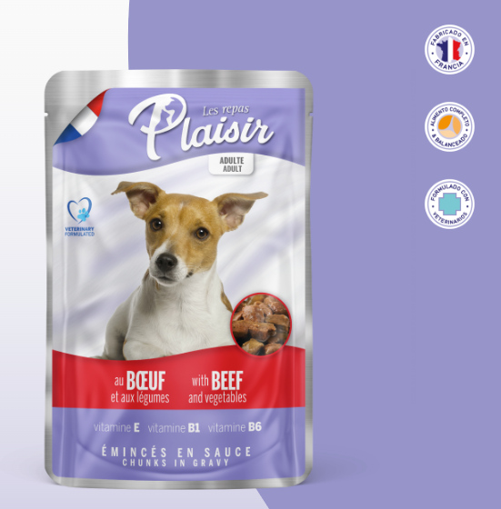 PLAISIR® Trozos con BUEY & VERDURAS en salsa Pouch 100g