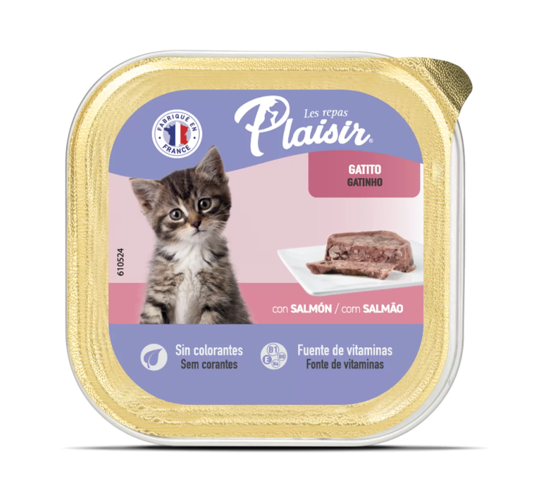 PLAISIR® Gatito Paté con Salmón 100 g