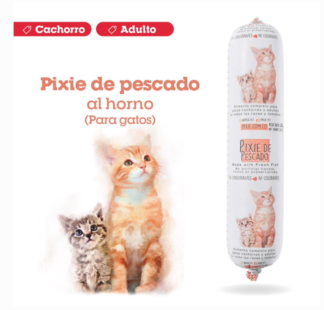 PIXIE® DE PESCADO PARA GATOS CACHORROS Y ADULTOS 200 G