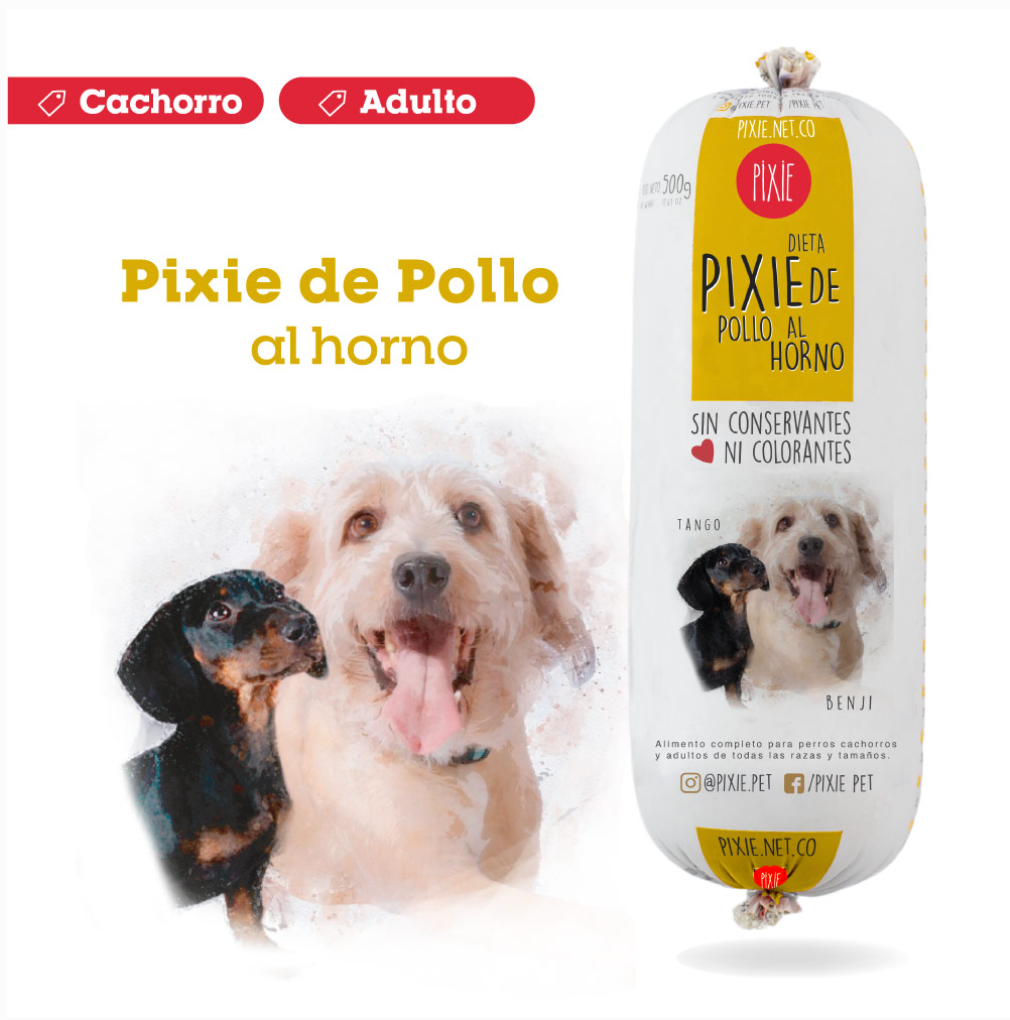 PIXIE® DE POLLO AL HORNO PARA PERROS CACHORROS Y ADULTOS 500 G