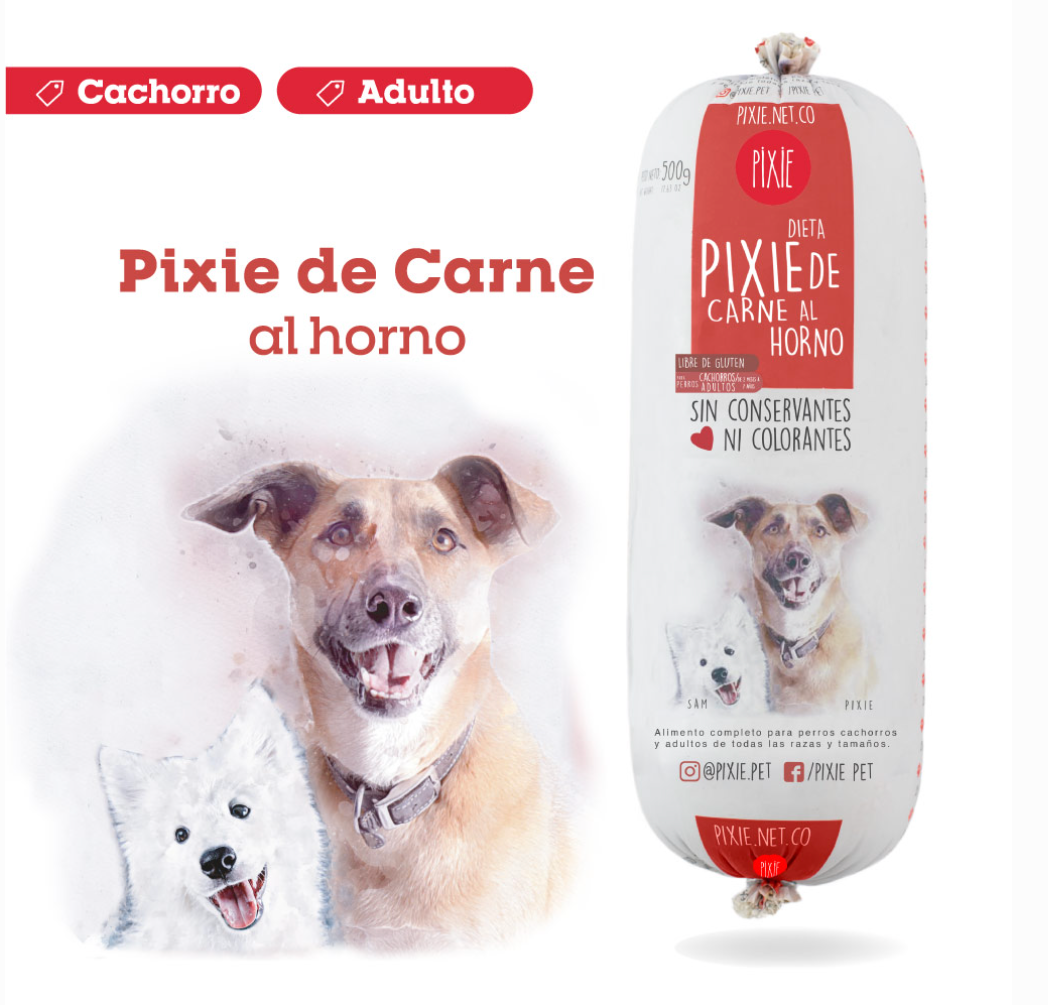 PIXIE® DE CARNE AL HORNO PARA PERROS CACHORROS Y ADULTOS 500 G