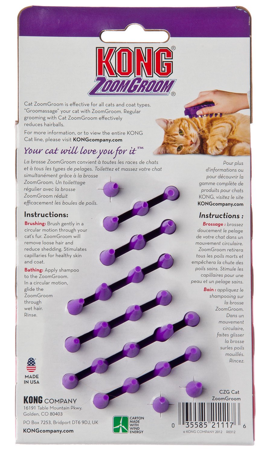 KONG® GATO ZOOM GROOM CEPILLO