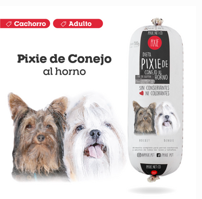 PIXIE® DE CONEJO AL HORNO PARA PERROS CACHORROS Y ADULTOS 500 G