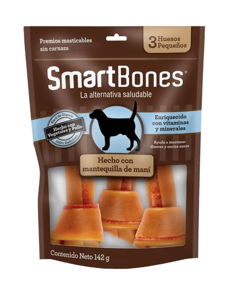 SMARTBONES® Peanut Butter (3 Huesos Pequeños) 142 g