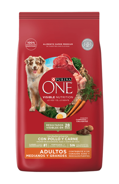 PURINA® ONE®  Adultos Medianos y Grandes Pollo y Carne 2 kg