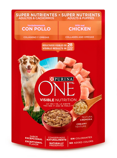 PURINA® ONE® Super Nutrientes Pollo Adultos y Cachorros 85 g