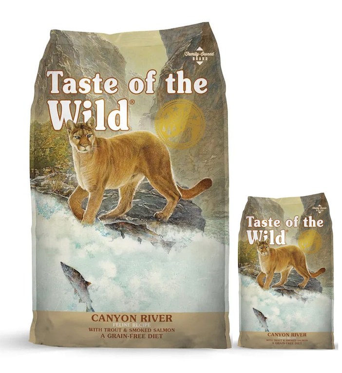 TASTE OF THE WILD® CANYON RIVER FELINE 5 LB GRATIS PAQUETE DE 500 G