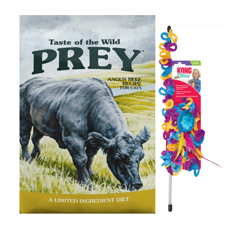 Taste Of The Wild® Prey Angus Beef Recipe For Cats 6 Lb GRATIS vara Kong® Teaser Loopz