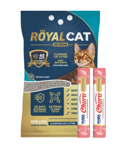 ARENA ROYAL CAT® 5 kg sin aroma GRATIS 2 Churu® salmón