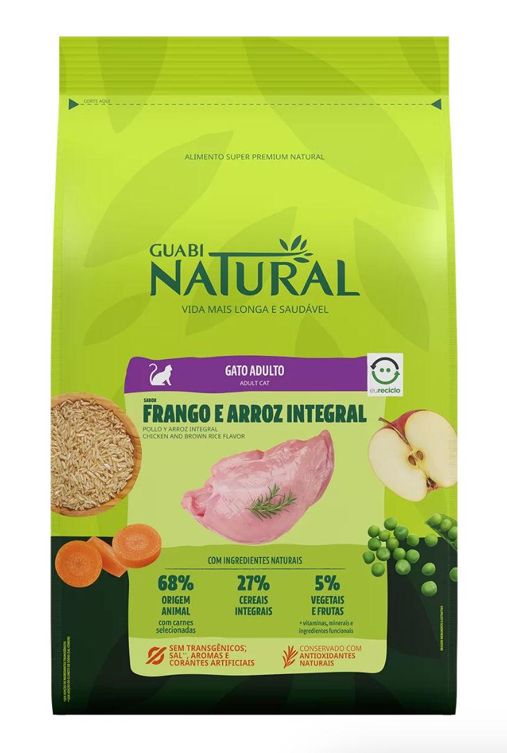 GUABI NATURAL Gato Adulto-Pollo y Arroz Integral 1,5 kg