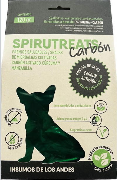 SPIRUTREATS Carbón  Galletas Naturales x 120 gr