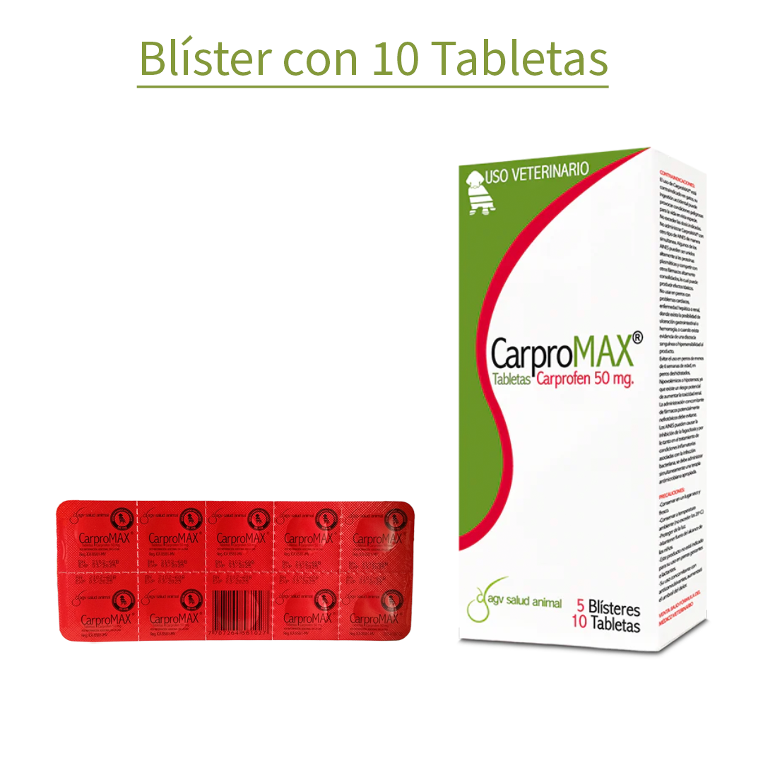 CarproMAX® 50 mg Blíster con 10 Tabletas