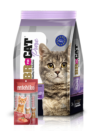 BR FOR CAT® Alimento Para Gato Adulto Castrados 3 Kg GRATIS 4 Sachets De Michiko® Salmón