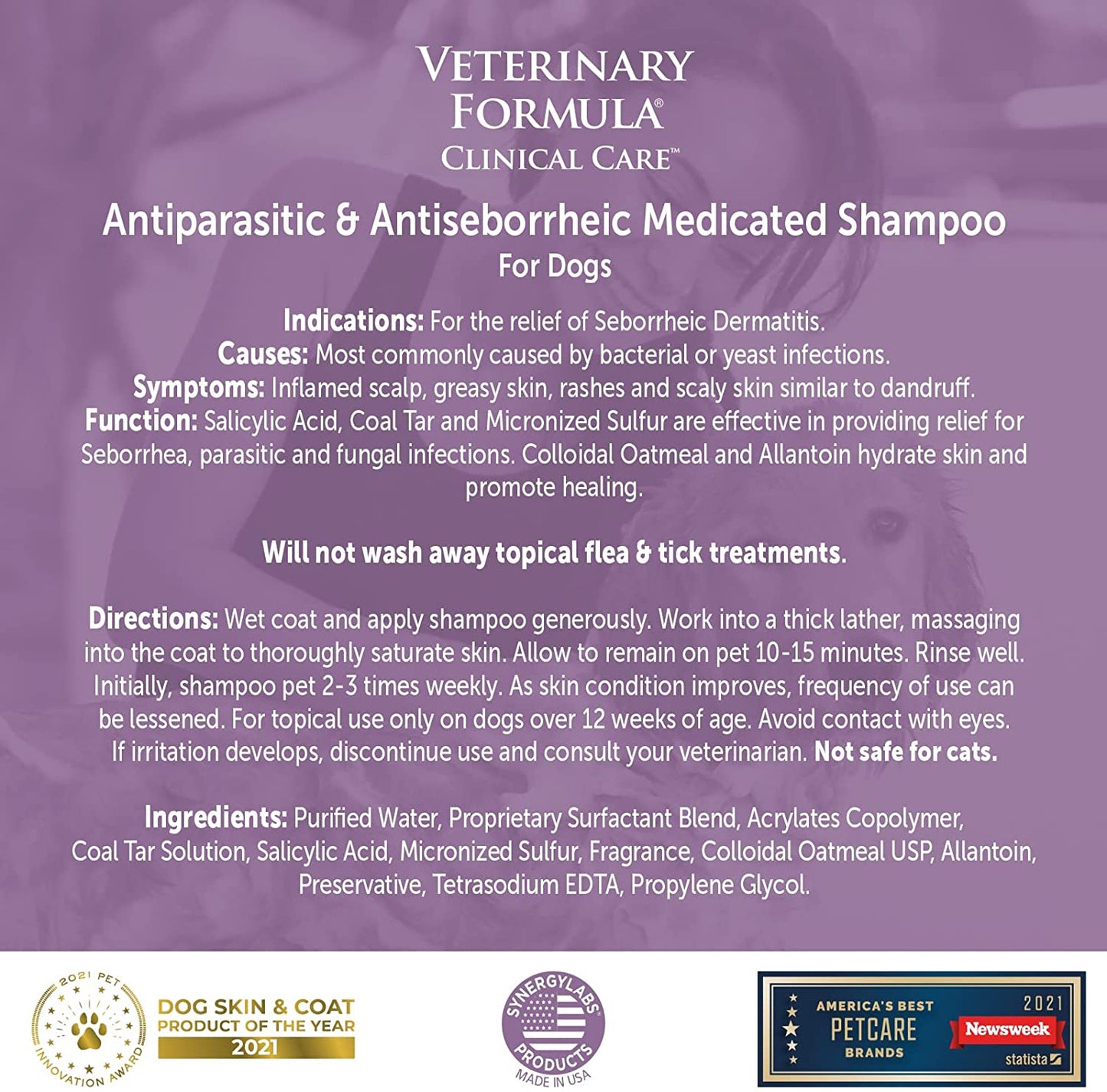 VETERINARY FORMULA® CLINICAL CARE® Antiparasitic & Antiseborrheic Medicated Shampoo 16 OZ (473 ml)