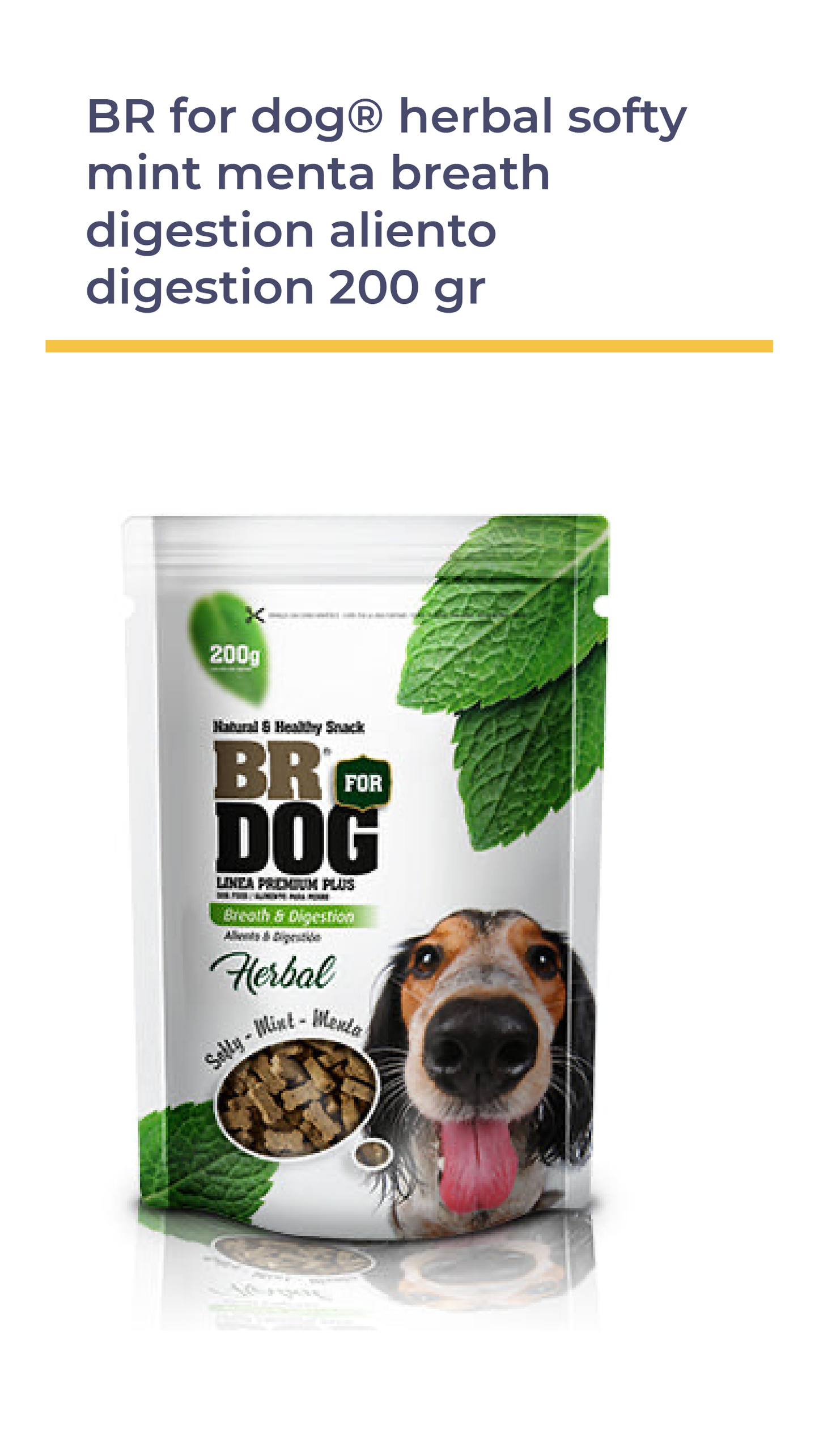 Br For Dog® Herbal SOFTY MINT-MENTA Breath&Digestion (ALIENTO & DIGESTIÓN) 200 GR