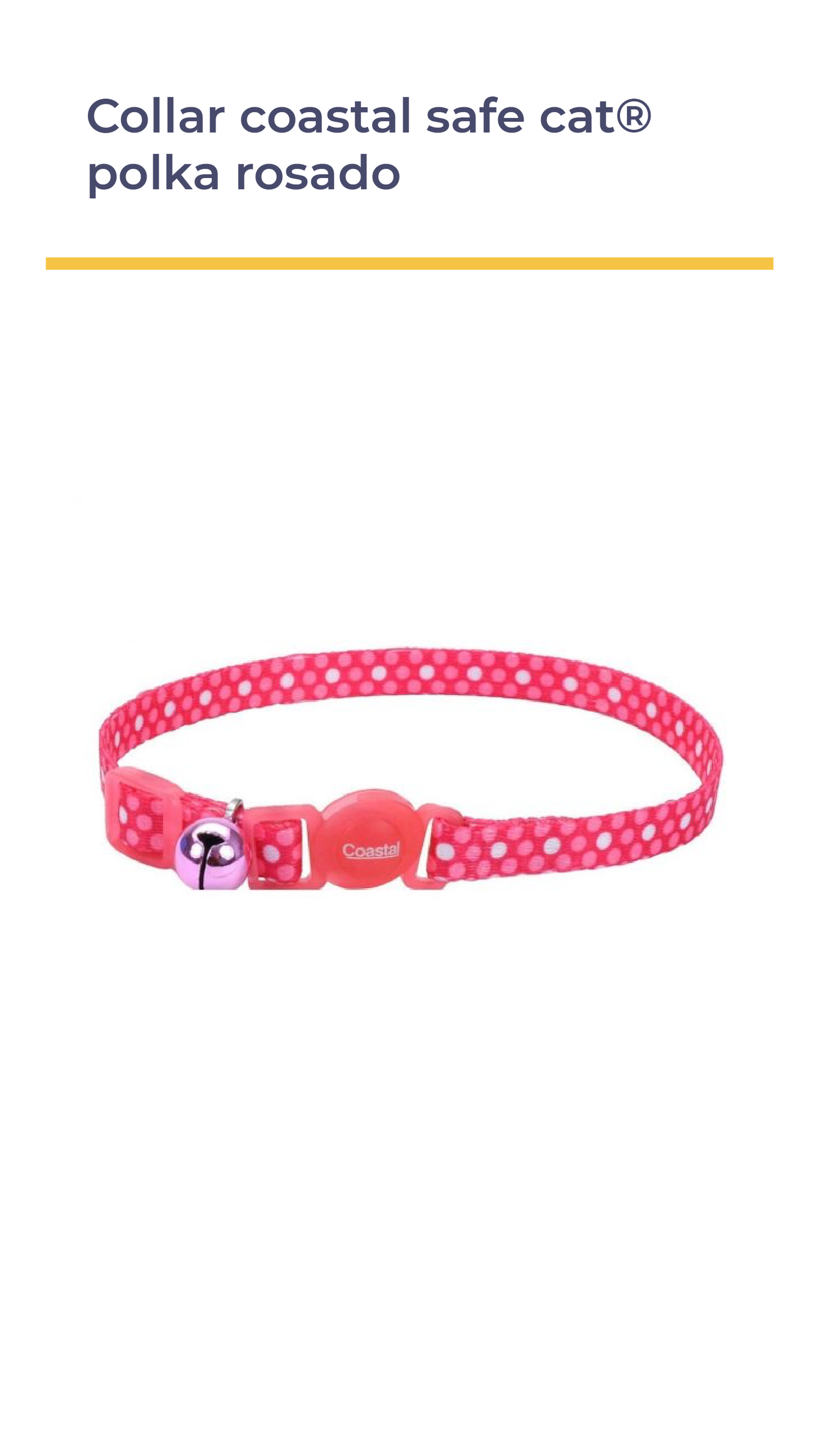 COLLAR COASTAL SAFE CAT® POLKA ROSADO