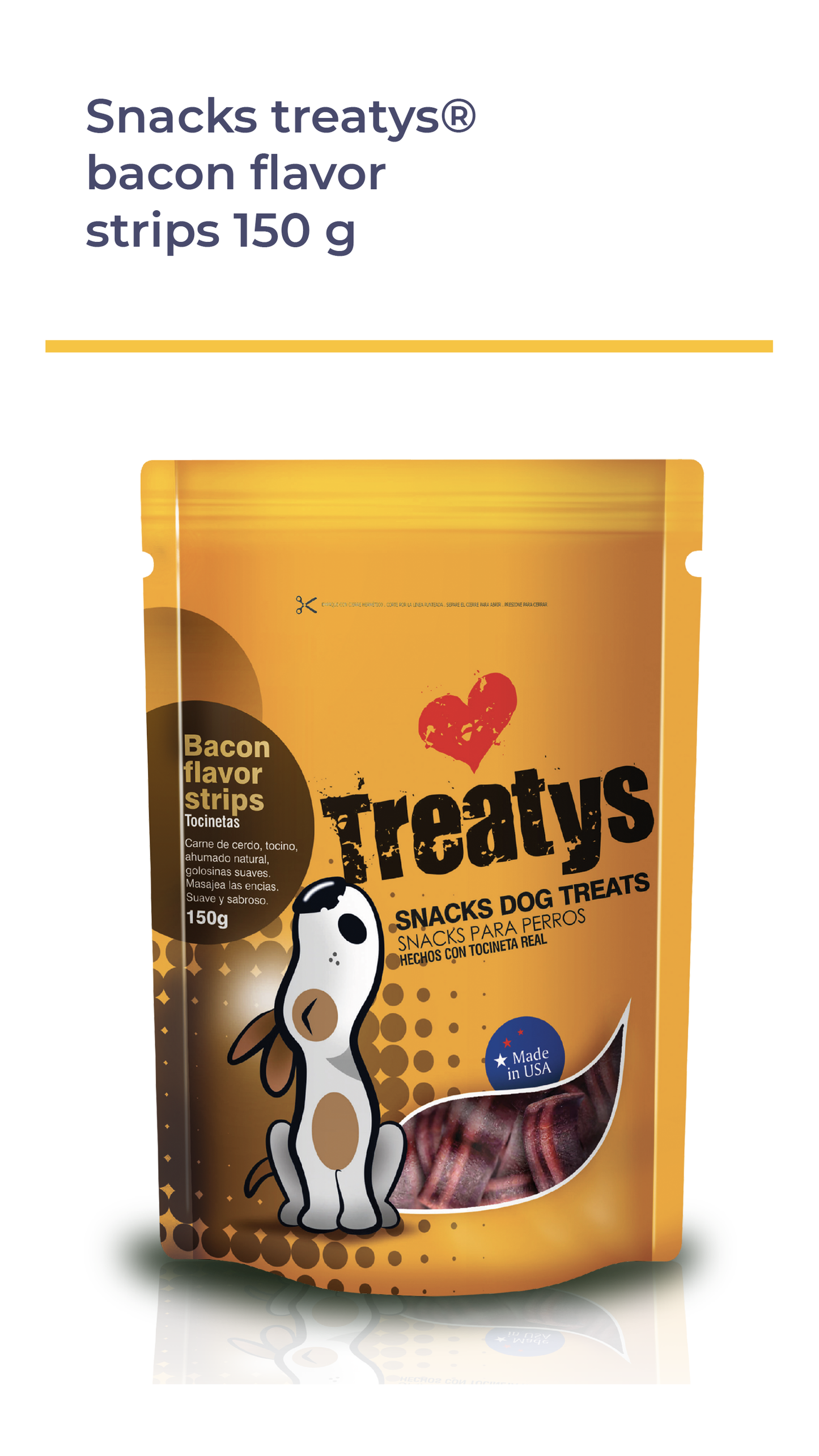 Snacks Treatys® Bacon Flavor Strips 150 g