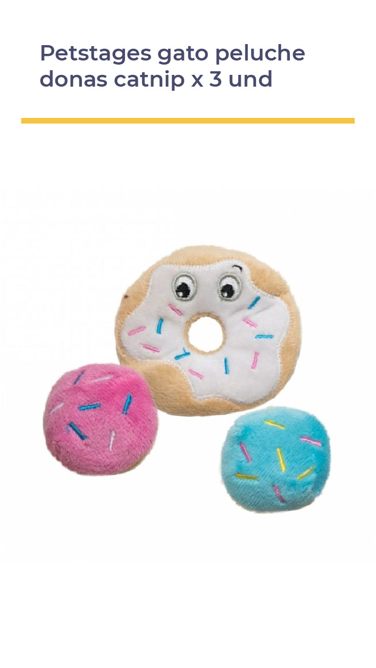 PETSTAGES GATO PELUCHE DONAS CATNIP X 3 UND