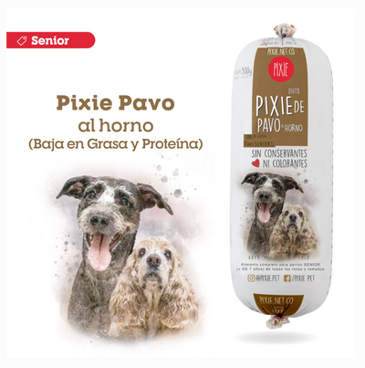 PIXIE® DE PAVO AL HORNO PARA PERROS SENIOR (BAJA EN GRASA Y PROTEÍNA) 500 G