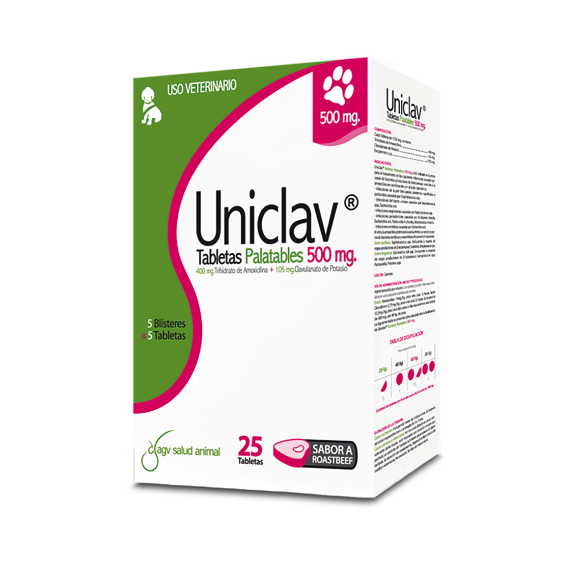 UNICLAV® 500 MG BLÍSTER CON 5 TABLETAS